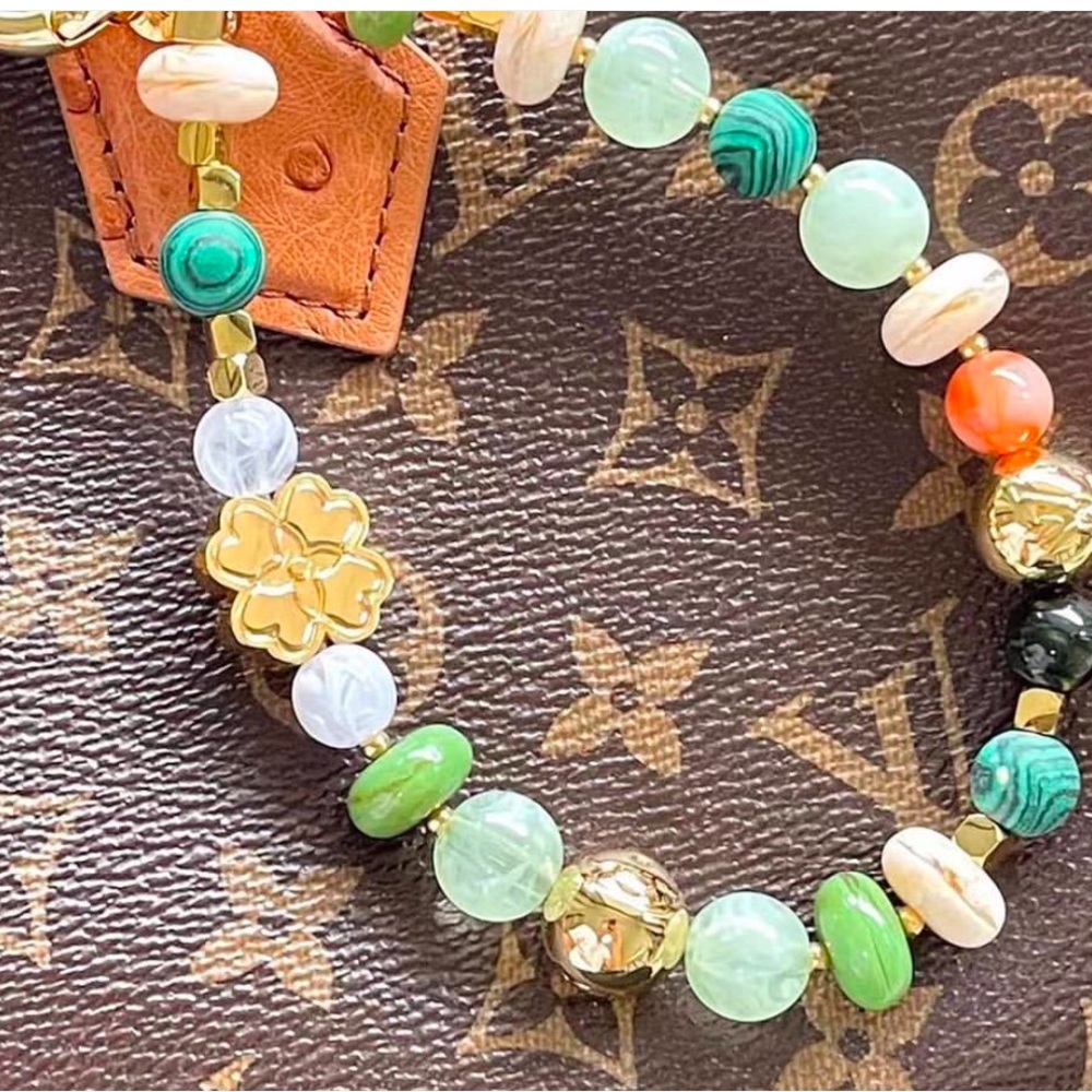 COPY - Colorful Beaded Bracelet with Turquoise Pale Green and Coral